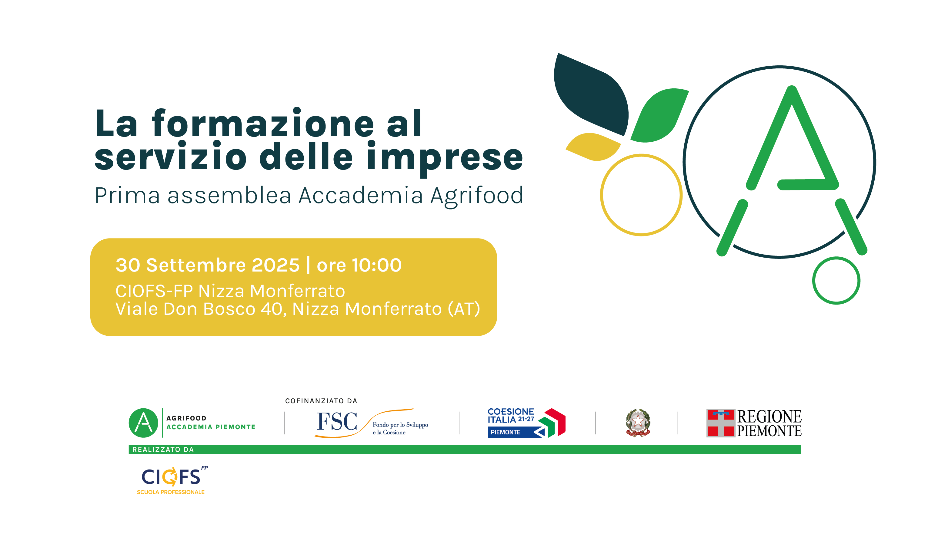 Grafica di invito alla Prima Assemblea Agrifood